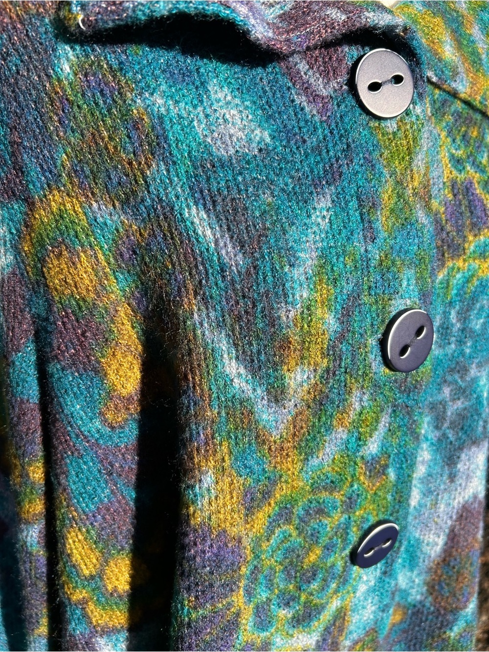 Habitat - Aspen Knit Retro Jacket in the "Skyline" jewel tone floral pattern - Picture 3 of 8